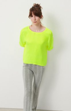 New American Vintage Top Femme Widland Jaune Fluo