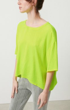 New American Vintage Top Femme Widland Jaune Fluo