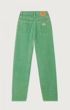 Online American Vintage Jean Droit Femme Tineborow Basilic