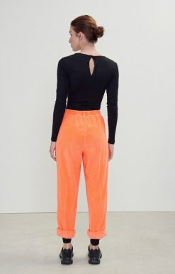 Best American Vintage Pantalon Femme Padow Orange Fluo