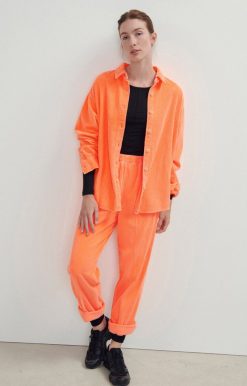 Best American Vintage Pantalon Femme Padow Orange Fluo