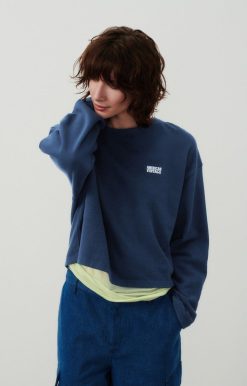 Clearance American Vintage Sweat Femme Hodatown Navy Chine