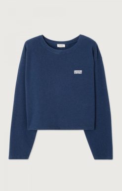 Clearance American Vintage Sweat Femme Hodatown Navy Chine