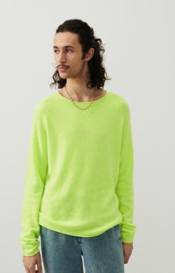 Hot American Vintage Pull Homme Docatown Jaune Fluo Chine