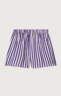 Best American Vintage Short Femme Shaning Rayures Violettes