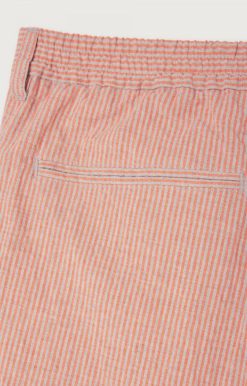 Best American Vintage Short Homme Keostreet Rayures Grises Et Orange