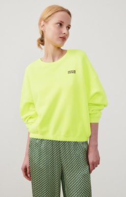 New American Vintage Sweat Femme Izubird Jaune Fluo