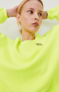 New American Vintage Sweat Femme Izubird Jaune Fluo