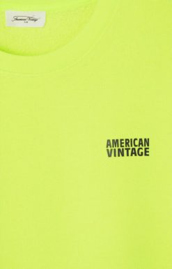 New American Vintage Sweat Femme Izubird Jaune Fluo