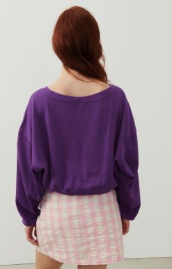 Online American Vintage Sweat Femme Lebow Ultraviolet