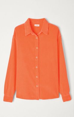 Online American Vintage Chemise Femme Padow Orange Fluo