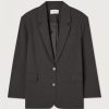 New American Vintage Blazer Femme Kabird Anthracite Chine