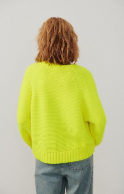 Wholesale American Vintage Pull Femme Nolcity Jaune Fluo