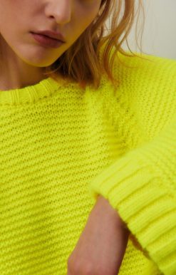 Wholesale American Vintage Pull Femme Nolcity Jaune Fluo