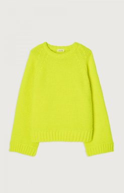 Wholesale American Vintage Pull Femme Nolcity Jaune Fluo