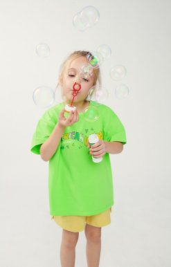 Online American Vintage T-Shirt Enfant Fizvalley Absinthe Fluo