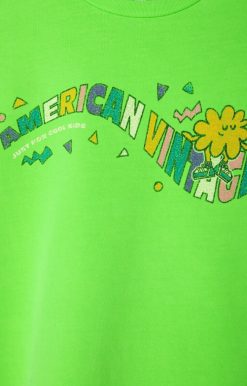 Online American Vintage T-Shirt Enfant Fizvalley Absinthe Fluo