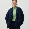 Online American Vintage Veste Femme Yuzy Tartan Violet Vert