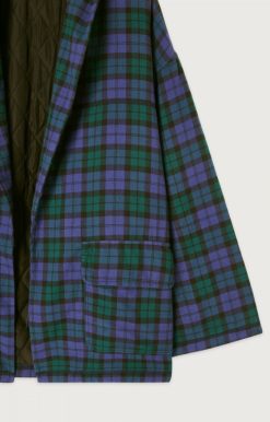 Online American Vintage Veste Femme Yuzy Tartan Violet Vert